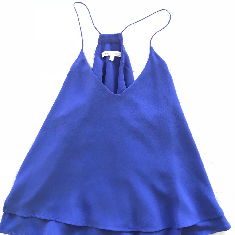 Royal blue chiffon top